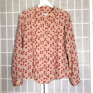 SEE BY CHLOE 100% Silk Printed Long-Sleeve Blouse Size IT 40 US 4 Small